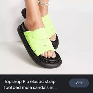Topshop Pío elastic strap sandal in neon- brand new